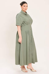 COUNTRYSIDE CHARM WOVEN MIDI DRESS - Flying Tomato - Flyclothing LLC