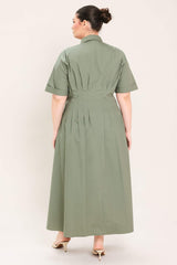 COUNTRYSIDE CHARM WOVEN MIDI DRESS - Flying Tomato - Flyclothing LLC