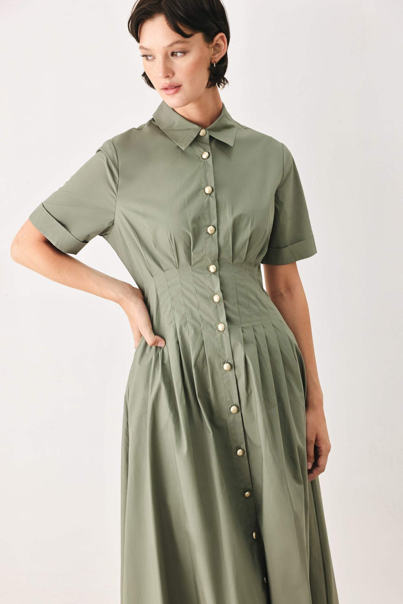 COUNTRYSIDE CHARM WOVEN MIDI DRESS - Flying Tomato - Flyclothing LLC