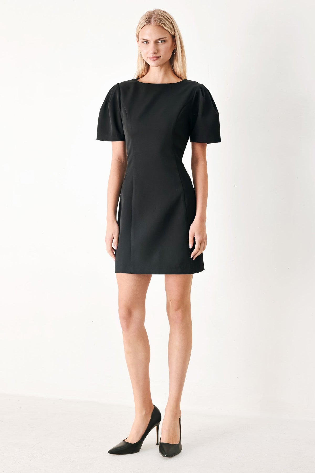 BLACK MIDNIGHT WOVEN MINI DRESS - Flying Tomato - Flyclothing LLC