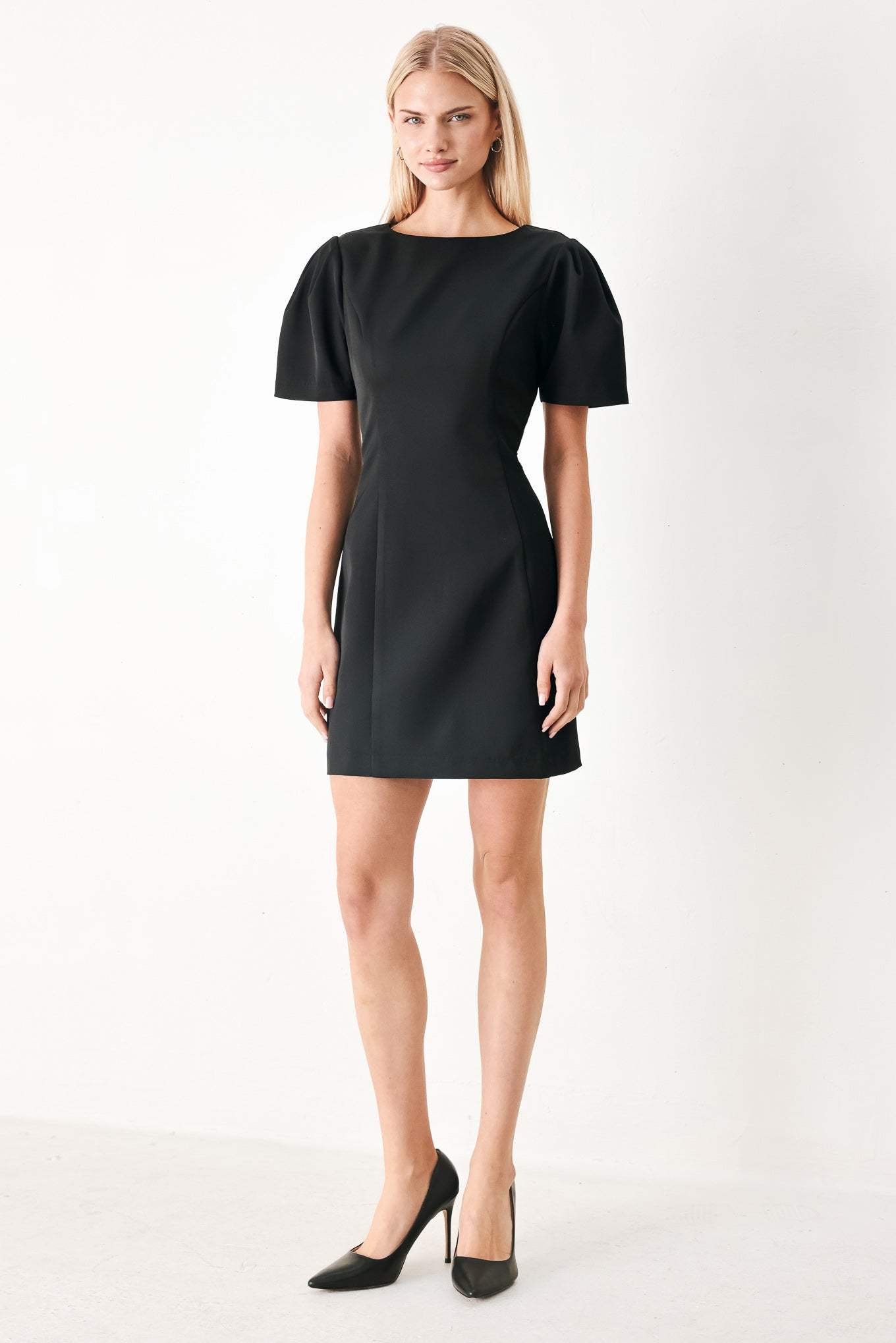 BLACK MIDNIGHT WOVEN MINI DRESS - Flying Tomato - Flyclothing LLC