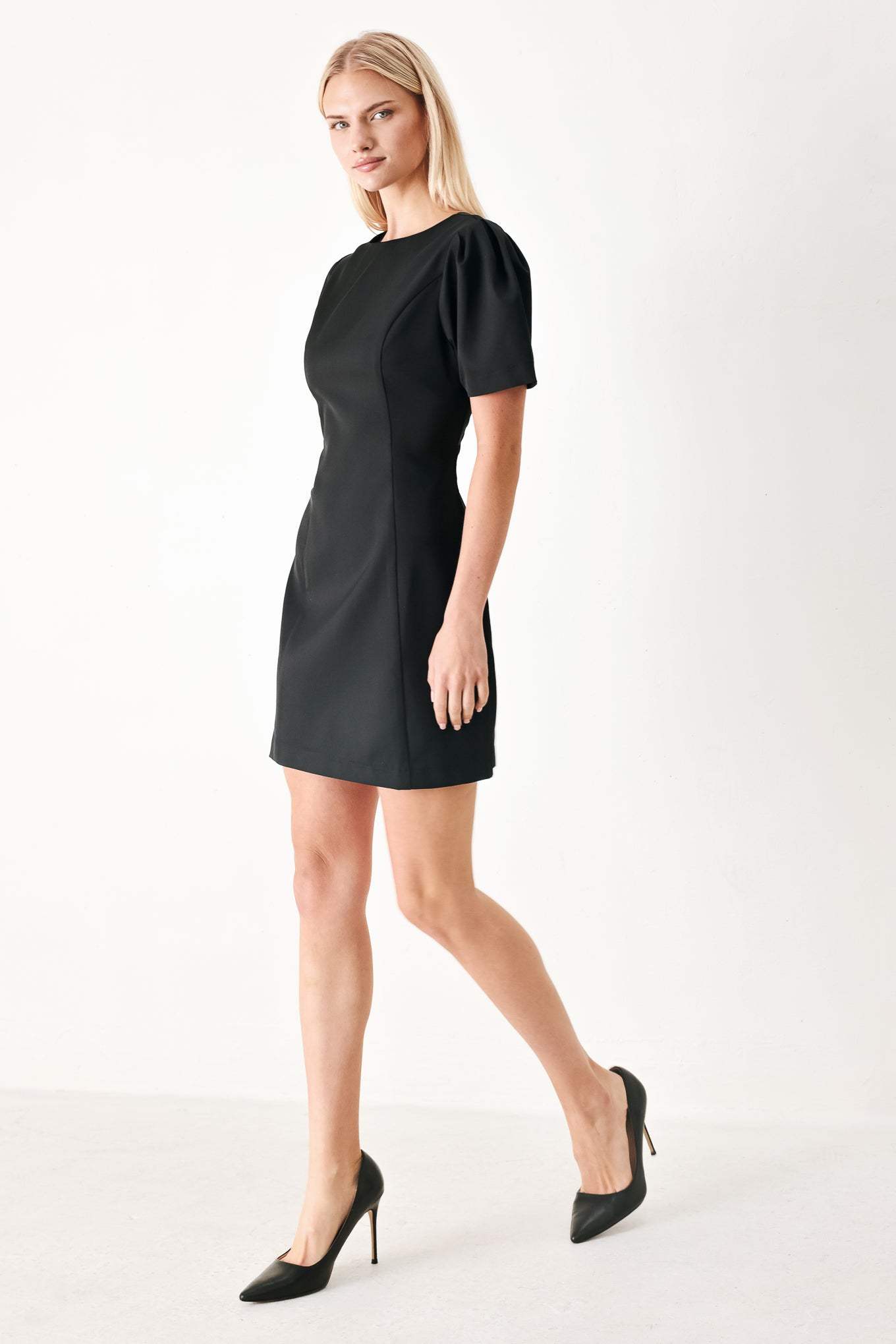 BLACK MIDNIGHT WOVEN MINI DRESS - Flying Tomato - Flyclothing LLC