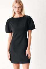 BLACK MIDNIGHT WOVEN MINI DRESS - Flying Tomato - Flyclothing LLC