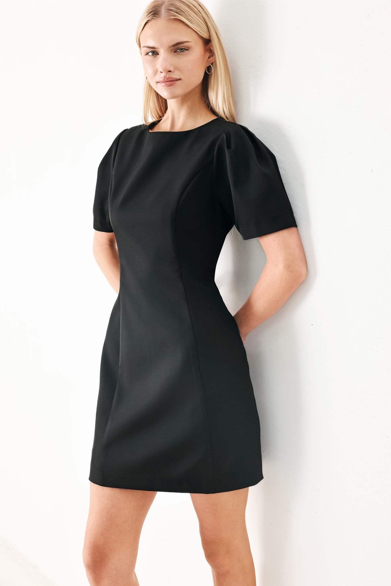 BLACK MIDNIGHT WOVEN MINI DRESS - Flying Tomato - Flyclothing LLC
