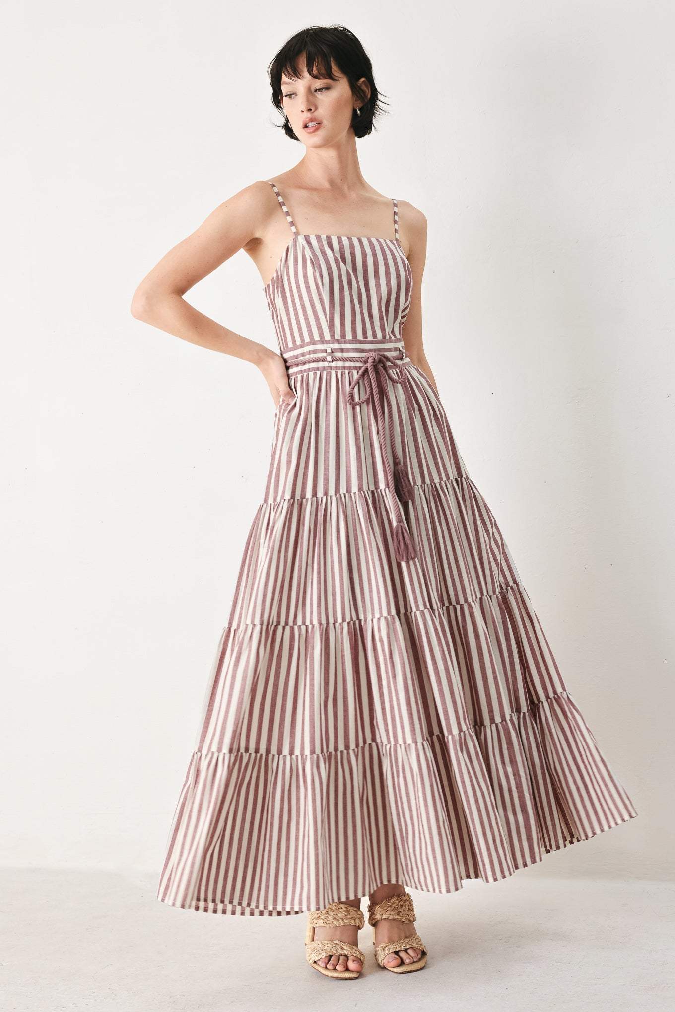 ROSY BREEZE WOVEN ANKLE DRESS - Flying Tomato - Flyclothing LLC