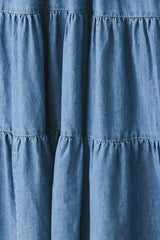 OCEAN SKY DENIM MIDI DRESS