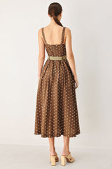 PARISIAN DOT WOVEN MIDI DRESS