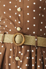 PARISIAN DOT WOVEN MIDI DRESS