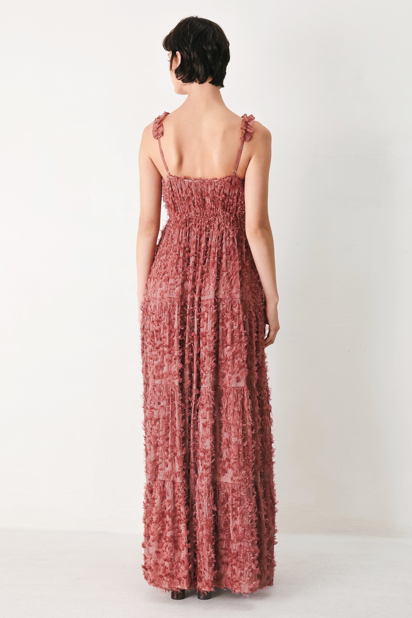 TWILIGHT ROSETTE WOVEN MAXI DRESS - Flying Tomato - Flyclothing LLC