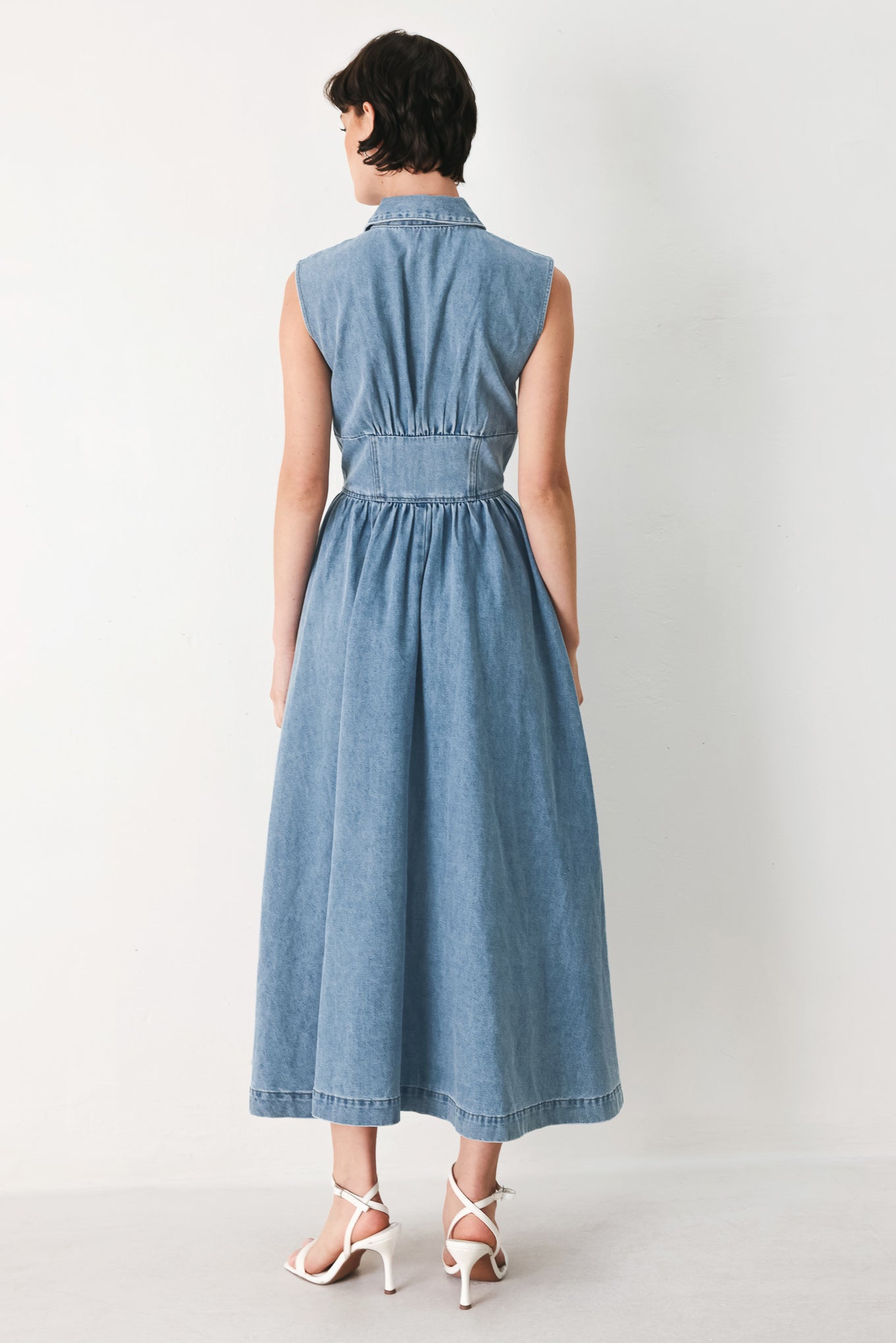 SUNDAY STROLL DENIM MIDI DRESS - Flying Tomato - Flyclothing LLC