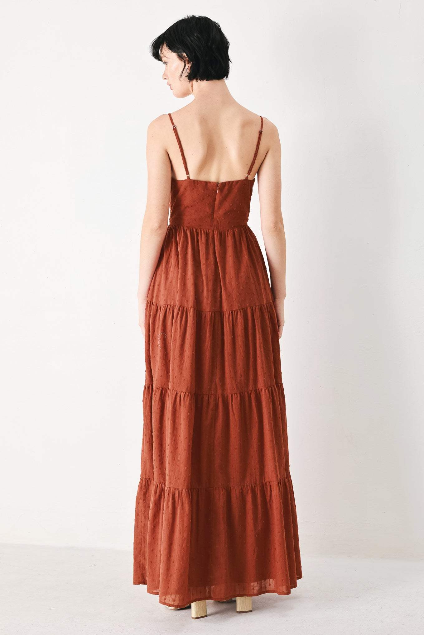 TERRACOTTA SUNSET WOVEN MAXI DRESS - Flying Tomato - Flyclothing LLC
