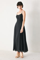 SHEER MIDNIGHT STORY WOVEN MIDI DRESS - Flying Tomato - Flyclothing LLC
