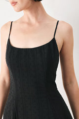 SHEER MIDNIGHT STORY WOVEN MIDI DRESS - Flying Tomato - Flyclothing LLC