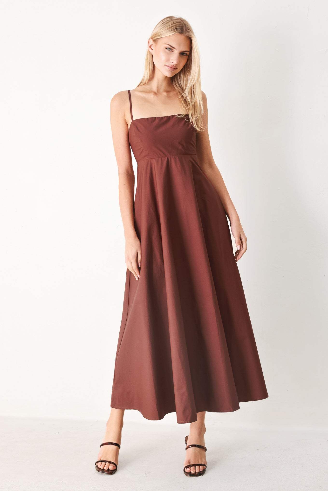 QUIET LUXE WOVEN MIDI DRESS - Flying Tomato - Flyclothing LLC