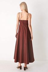 QUIET LUXE WOVEN MIDI DRESS - Flying Tomato - Flyclothing LLC
