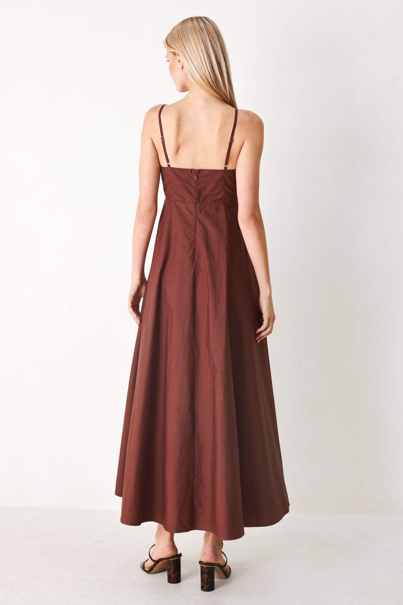 QUIET LUXE WOVEN MIDI DRESS - Flying Tomato - Flyclothing LLC