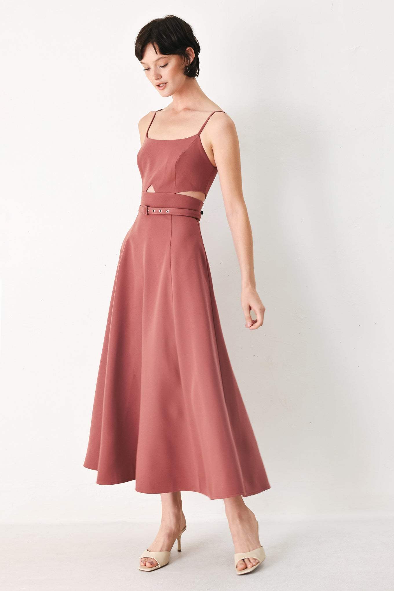 PEARL MOON WOVEN MIDI DRESS - Flying Tomato - Flyclothing LLC