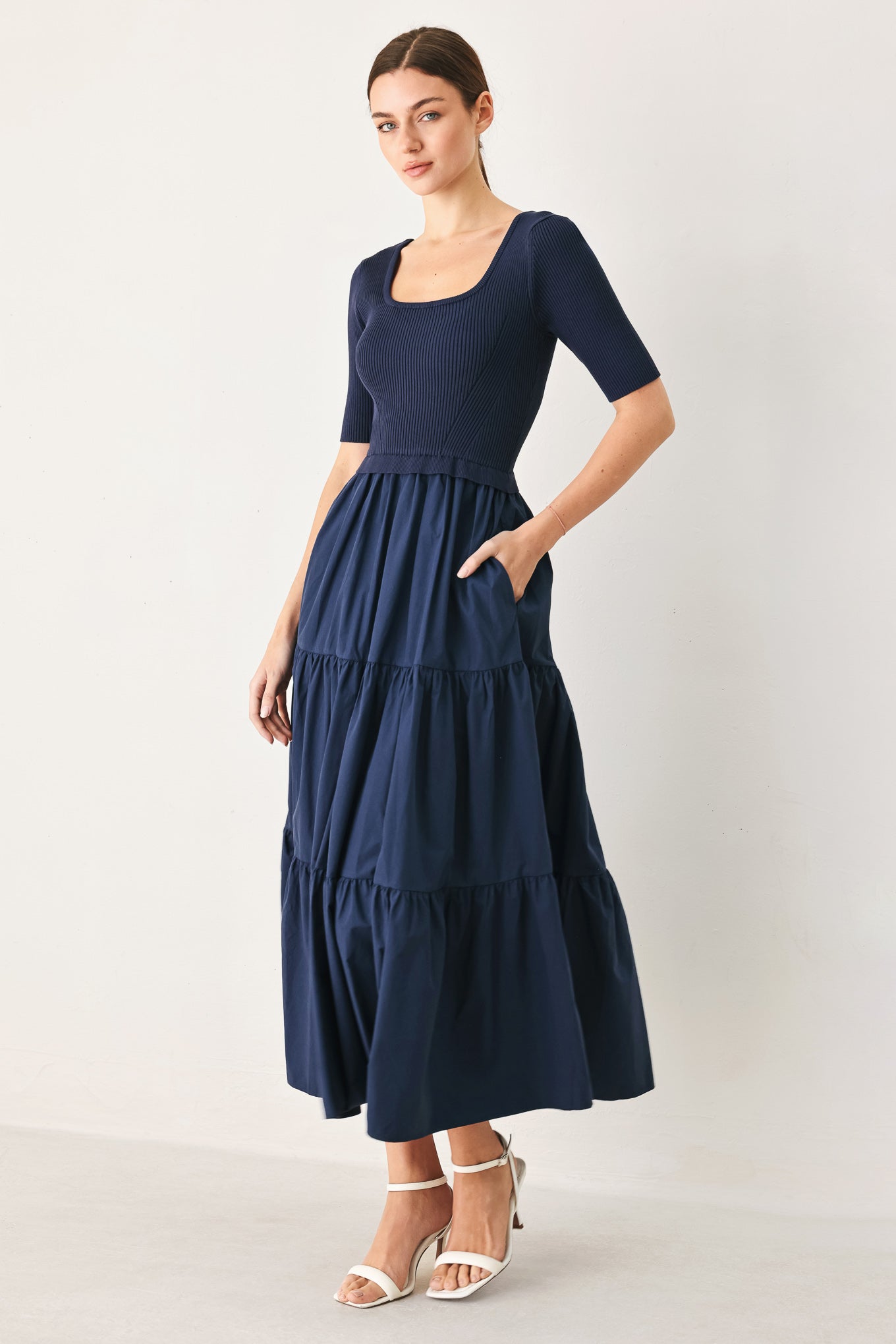 ELEGANT ERA SWEATER KNIT MIDI DRESS - Flying Tomato - Flyclothing LLC