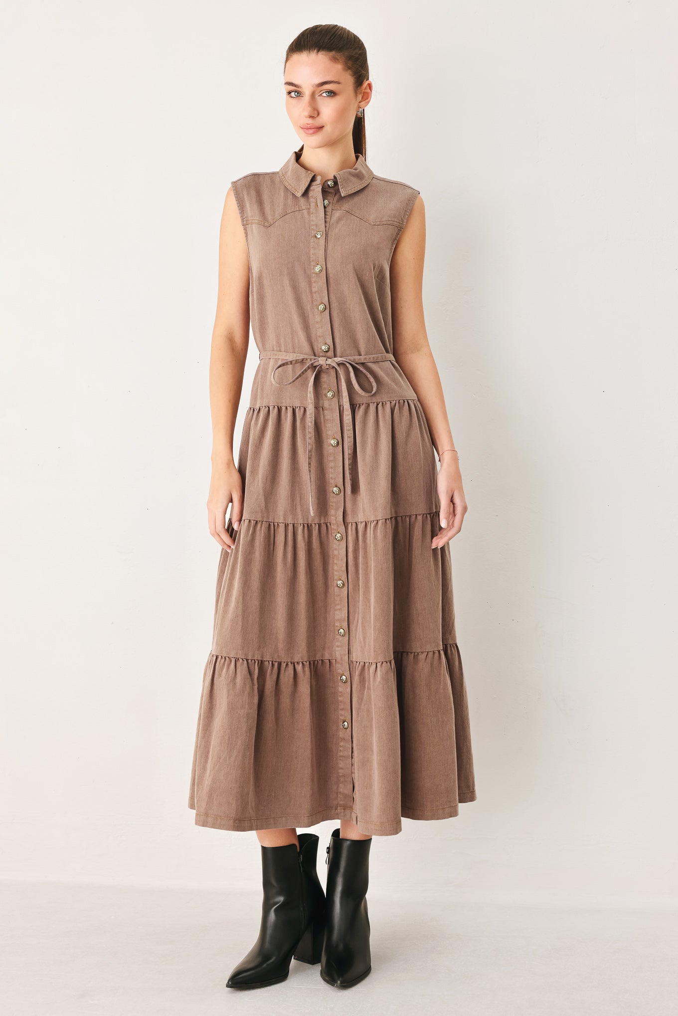 RUSTIC ROMANCE WOVEN MIDI DRESS - Flying Tomato - Flyclothing LLC