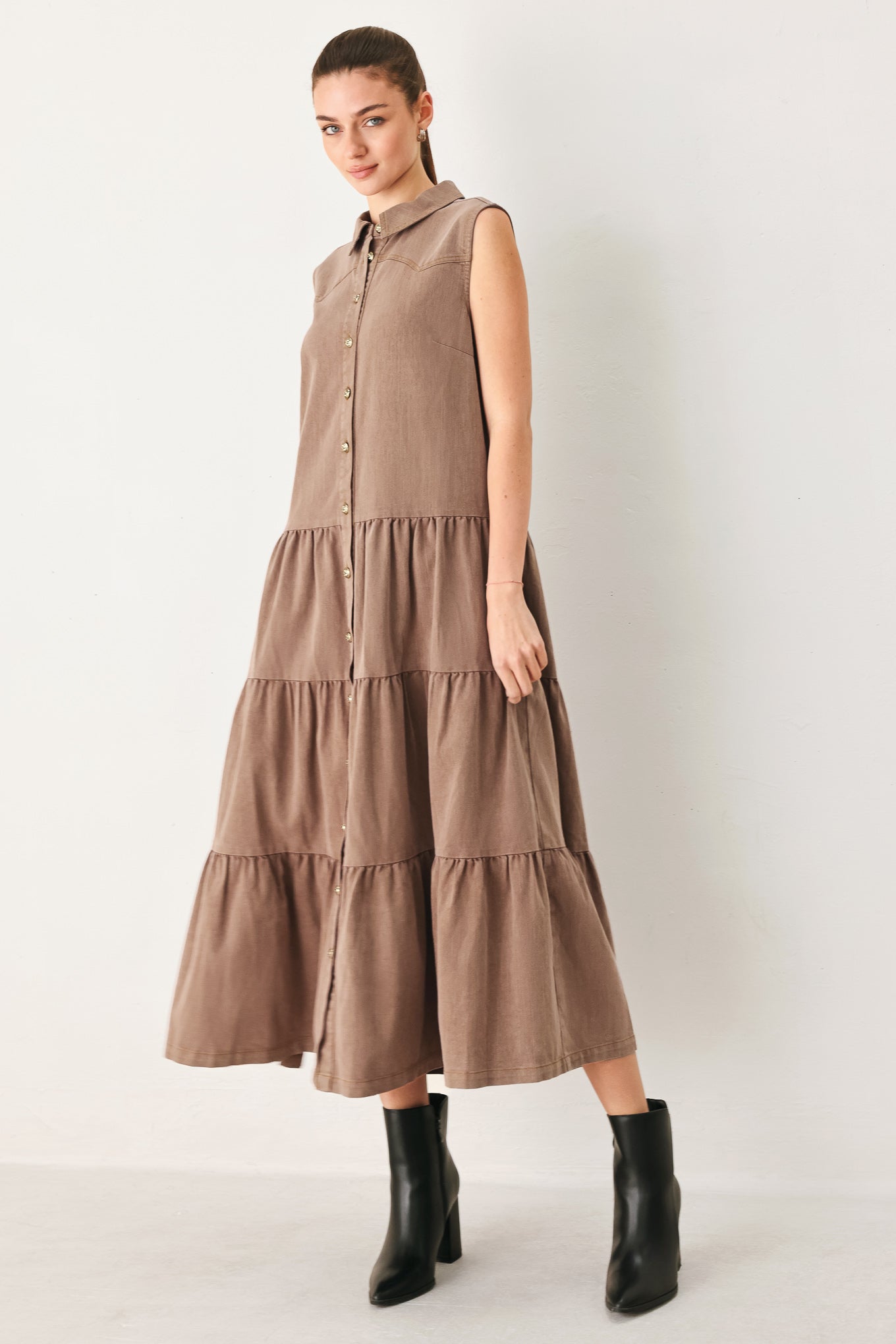 RUSTIC ROMANCE WOVEN MIDI DRESS - Flying Tomato - Flyclothing LLC