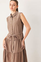 RUSTIC ROMANCE WOVEN MIDI DRESS - Flying Tomato - Flyclothing LLC