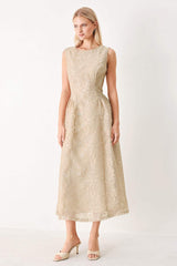 EVENING BLOSSOM ORGANZA MIDI DRESS - Flying Tomato - Flyclothing LLC