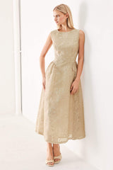 EVENING BLOSSOM ORGANZA MIDI DRESS - Flying Tomato - Flyclothing LLC
