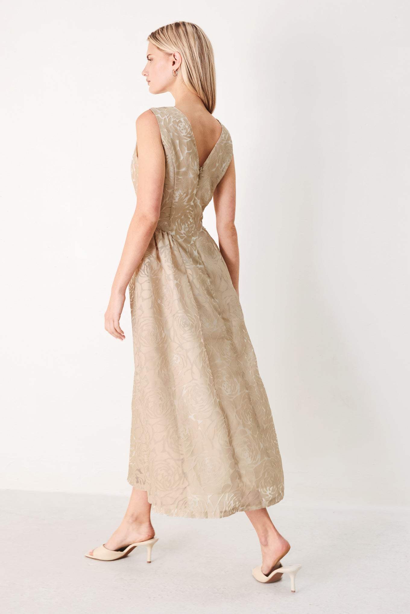 EVENING BLOSSOM ORGANZA MIDI DRESS - Flying Tomato - Flyclothing LLC