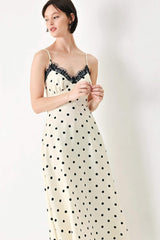 DOTTY SWEETHEART WOVEN MIDI DRESS - Flying Tomato - Flyclothing LLC