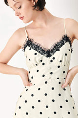 DOTTY SWEETHEART WOVEN MIDI DRESS - Flying Tomato - Flyclothing LLC