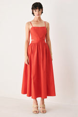 THE RIVIERA NIGHTS WOVEN MIDI DRESS
