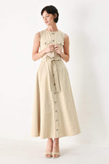 DUNE DAYDREAM WOVEN MIDI DRESS - Flying Tomato - Flyclothing LLC