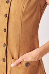MAPLE FAUX SUEDE MINI DRESS