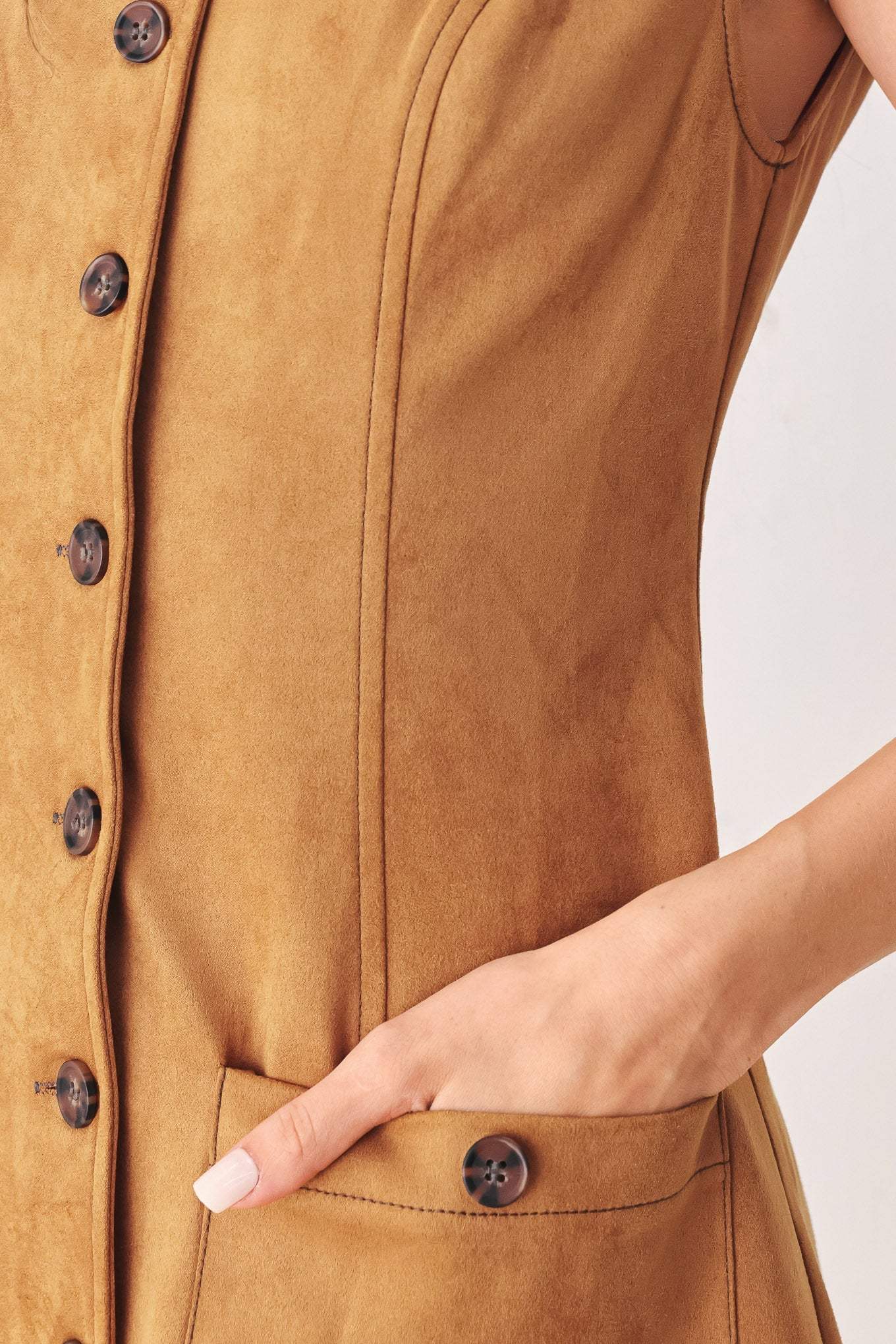 MAPLE FAUX SUEDE MINI DRESS
