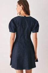 SWEET INDIGO DENIM MINI DRESS
