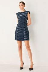 COOL GIRL CHECK JACQUARD DENIM MINI DRESS - Flying Tomato - Flyclothing LLC