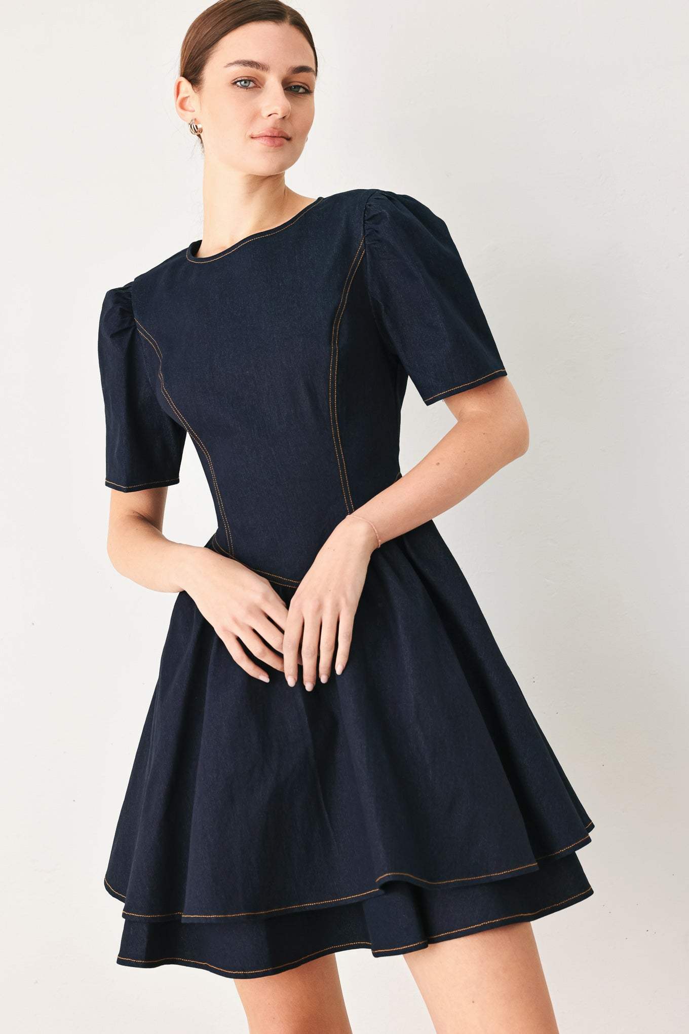SWEET INDIGO DENIM MINI DRESS