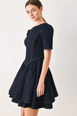 SWEET INDIGO DENIM MINI DRESS