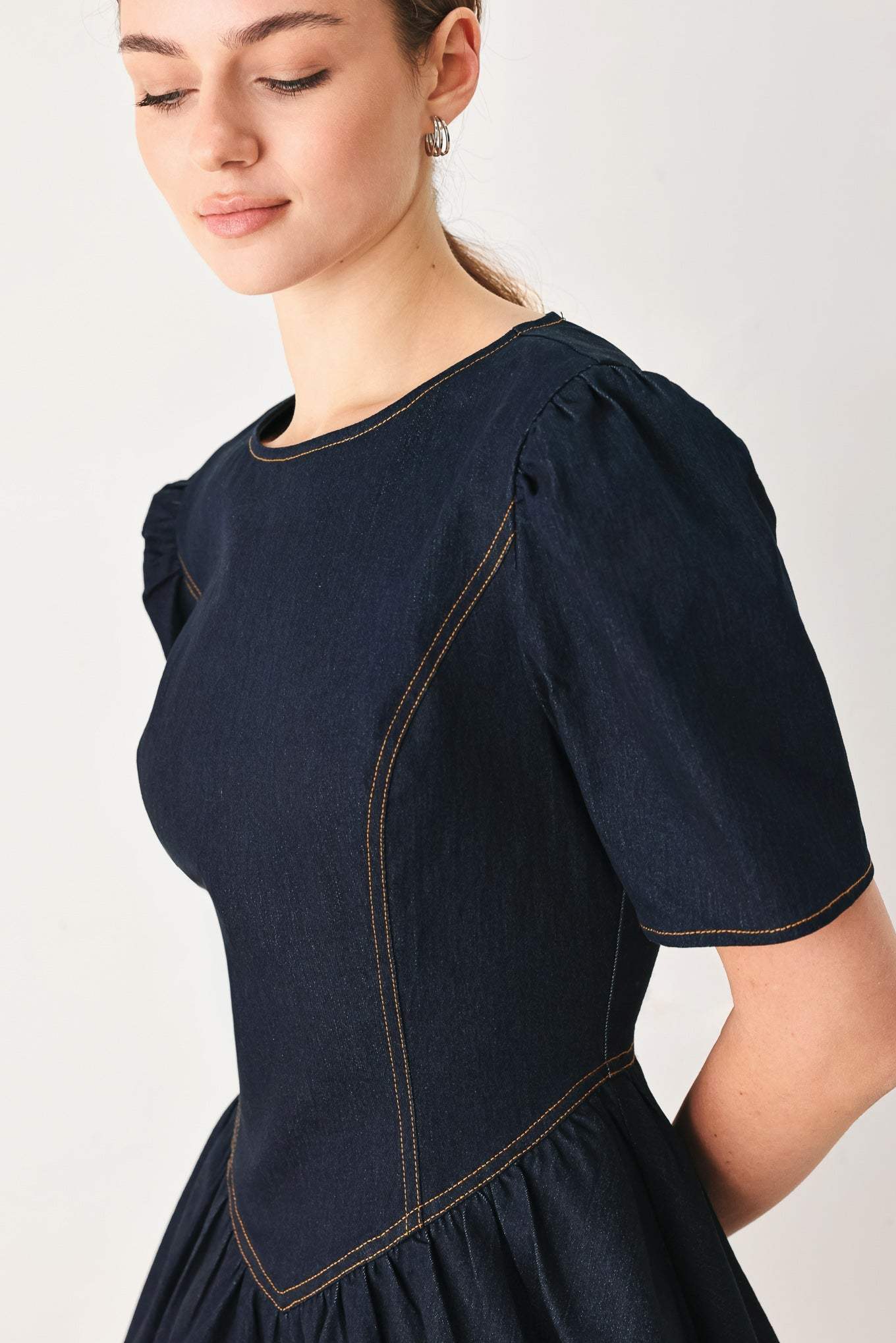 SWEET INDIGO DENIM MINI DRESS
