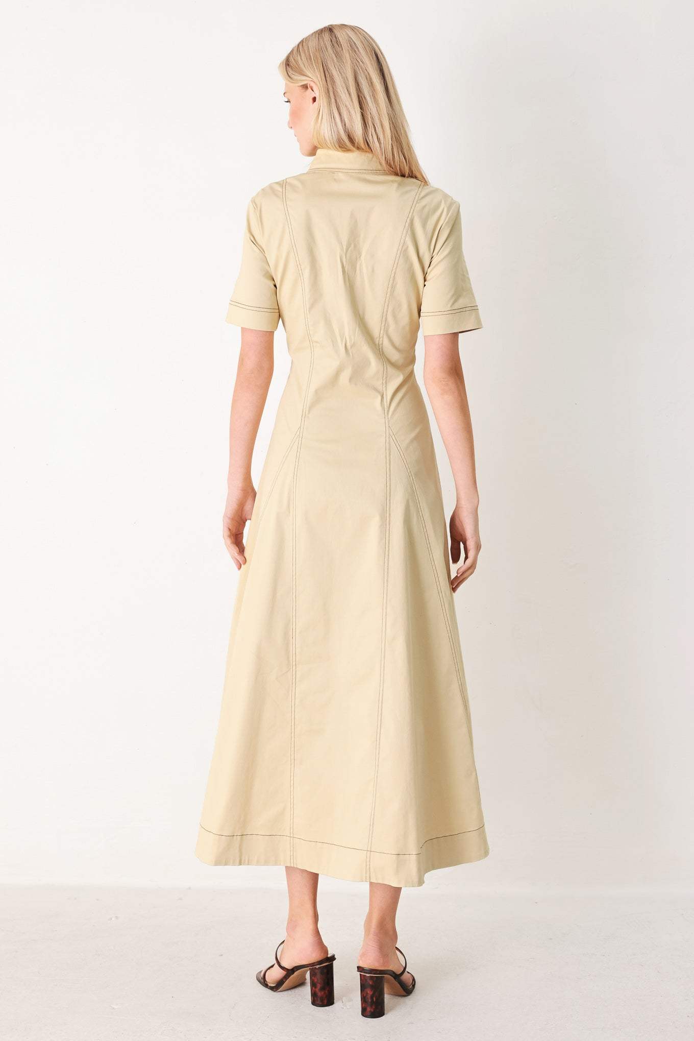 TREND ICON WOVEN MIDI DRESS - Flying Tomato - Flyclothing LLC