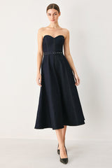 ICONIC INDIGO DENIM MIDI DRESS - Flying Tomato - Flyclothing LLC