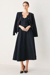 ICONIC INDIGO DENIM MIDI DRESS - Flying Tomato - Flyclothing LLC
