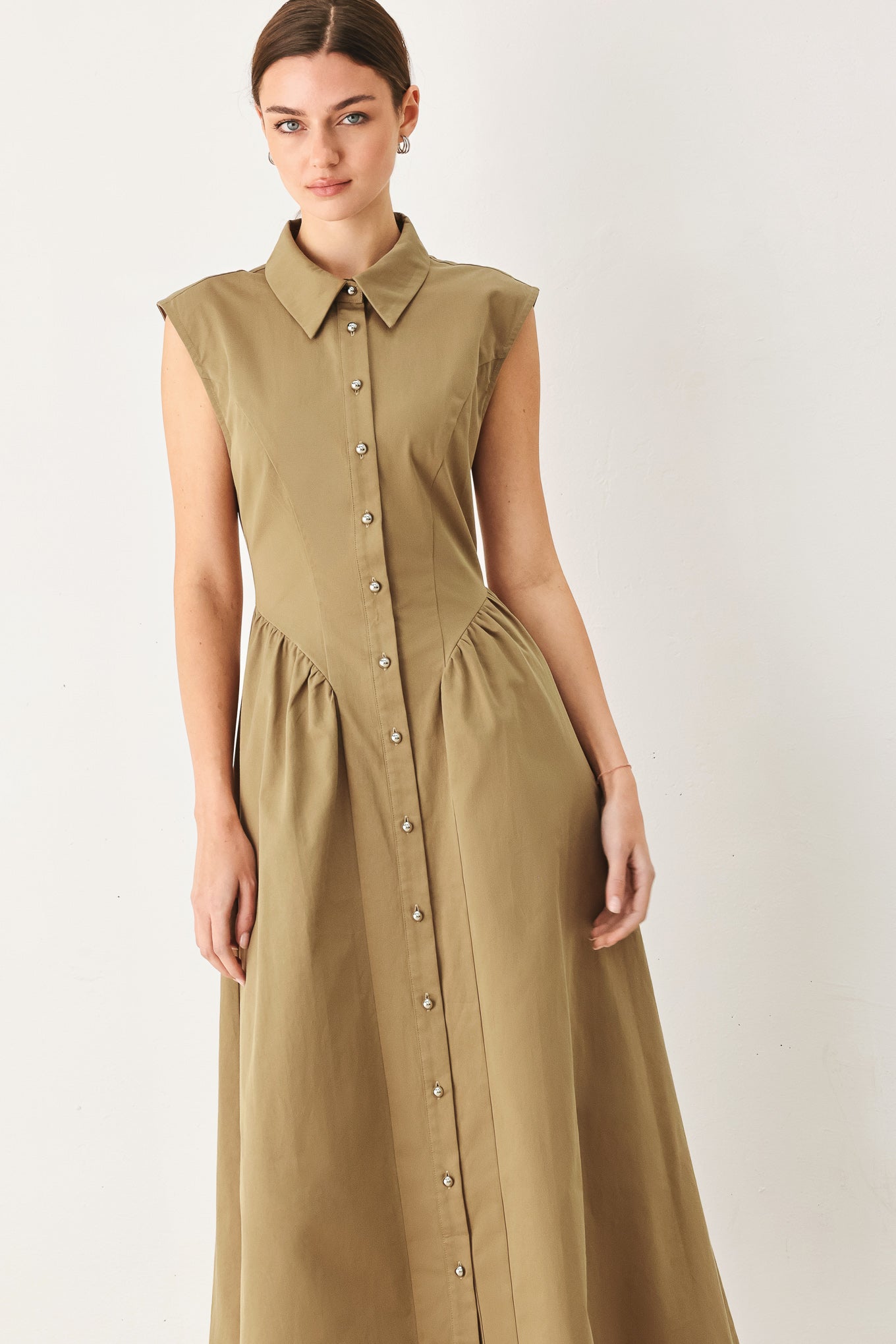 MOCHA MUSE WOVEN MIDI DRESS - Flying Tomato - Flyclothing LLC