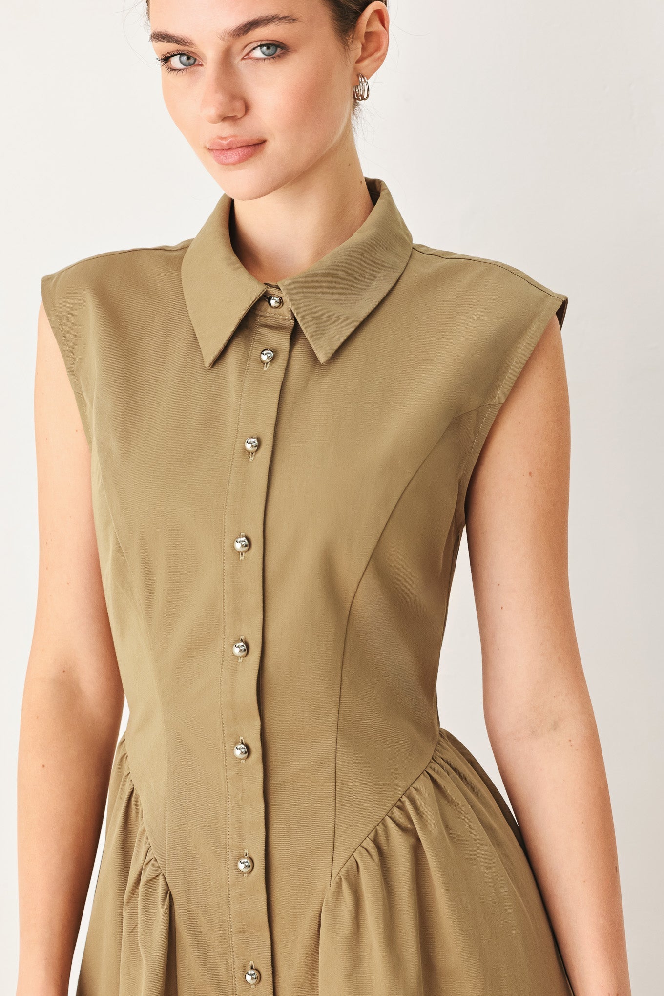 MOCHA MUSE WOVEN MIDI DRESS - Flying Tomato - Flyclothing LLC