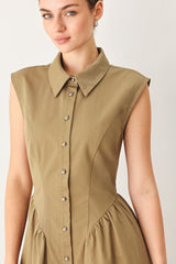 MOCHA MUSE WOVEN MIDI DRESS - Flying Tomato - Flyclothing LLC