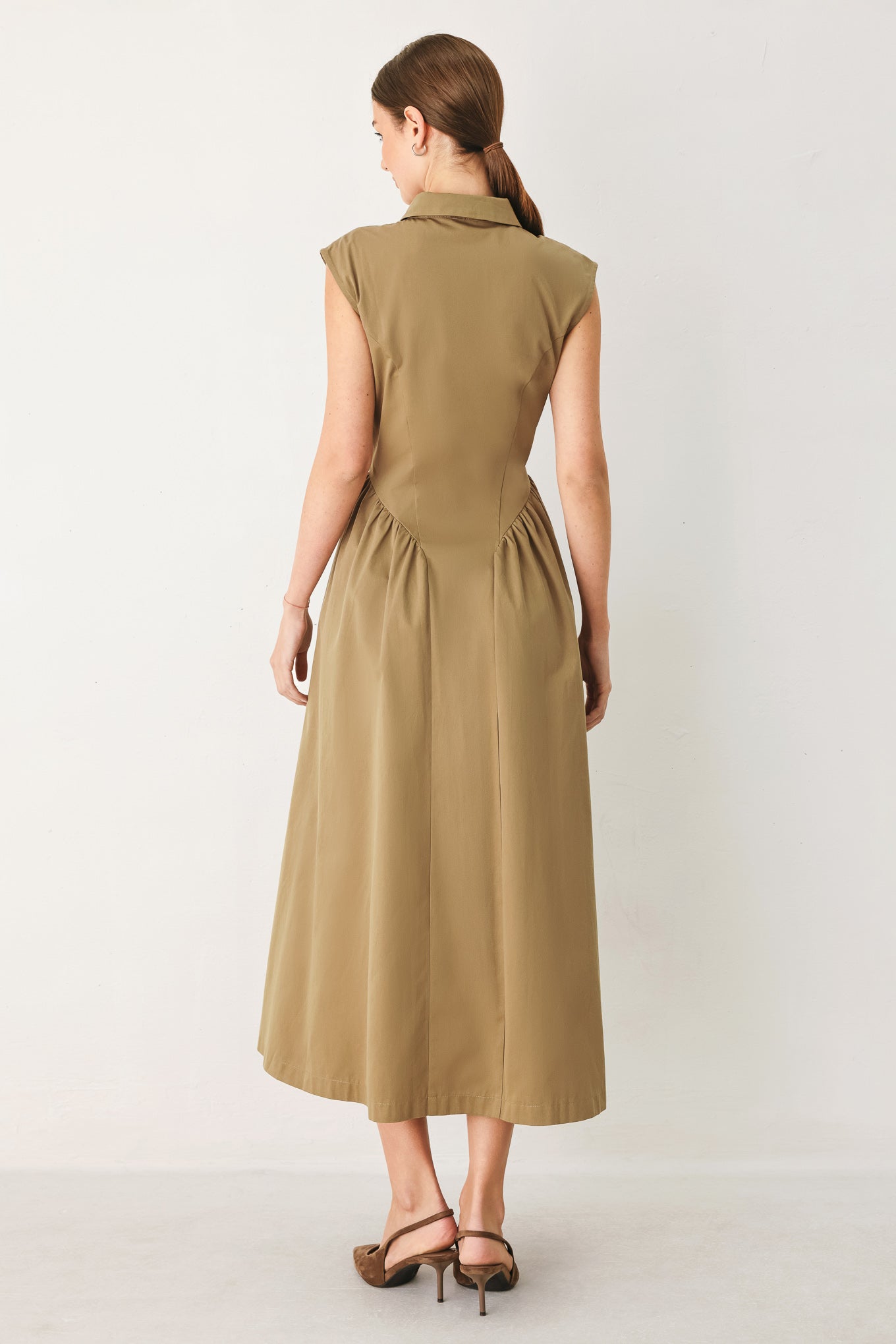MOCHA MUSE WOVEN MIDI DRESS - Flying Tomato - Flyclothing LLC