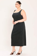 URBAN CHIC DENIM MIDI DRESS - Flying Tomato - Flyclothing LLC