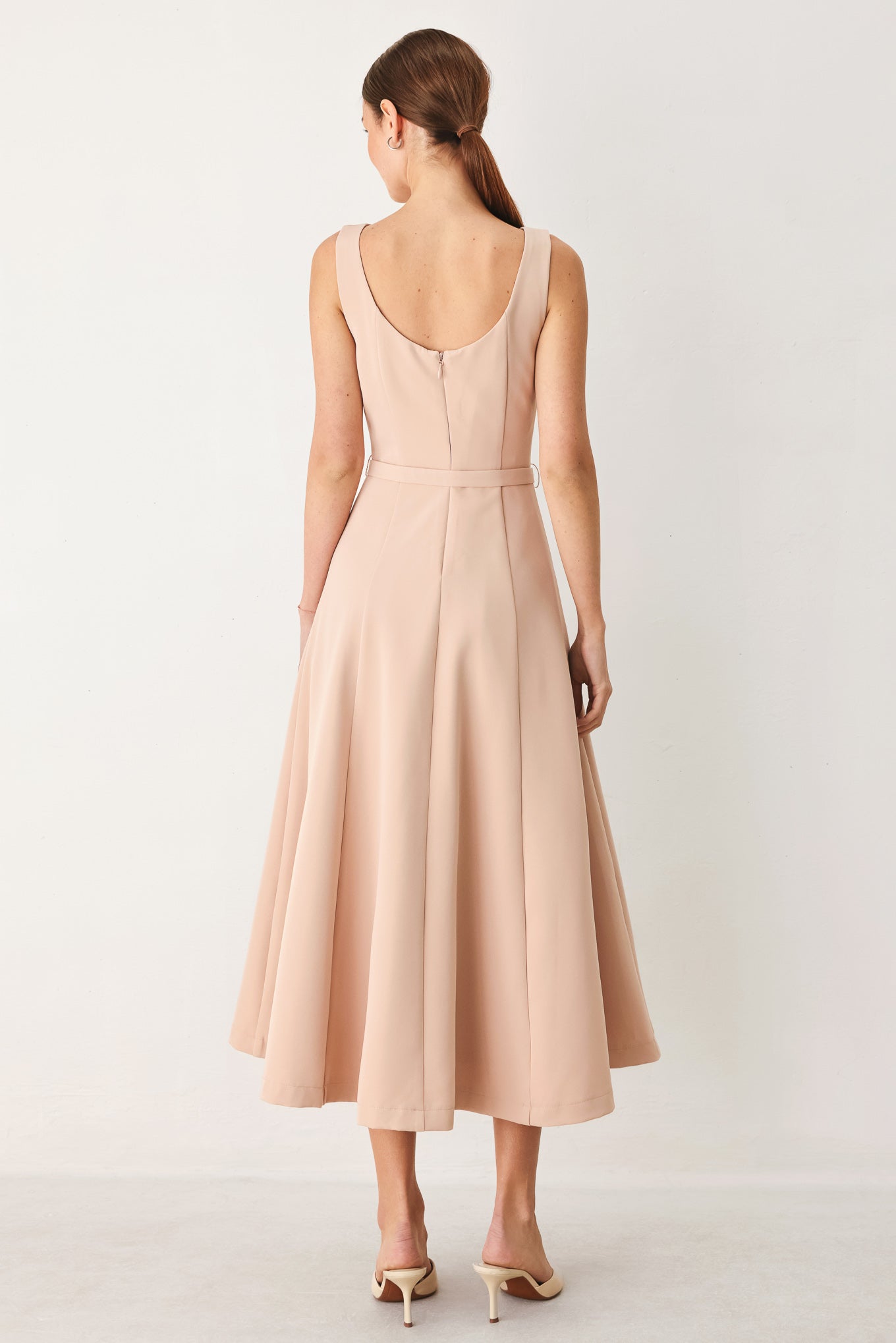 BLUSH HOUR WOVEN MIDI DRESS - Flying Tomato - Flyclothing LLC