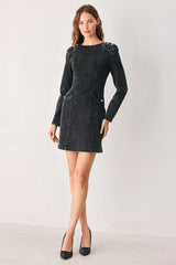 ONYX ACID-WASH DENIM MINI DRESS