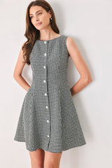 MONOCHROME SPARK BLACK/WHITE SEQUIN SKATER MINI DRESS - Flying Tomato - Flyclothing LLC